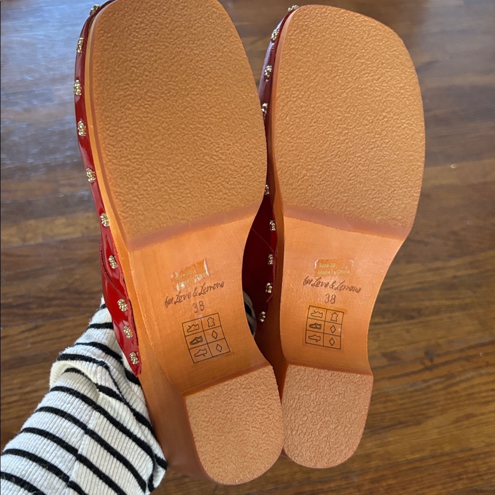 NWT/NIB for love and lemons • Red leather Adahlia clogs - Picture 5 of 7